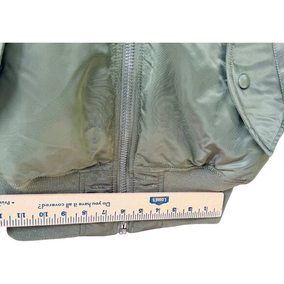 Alpha Industries Ma-1 Bomber Jacket Olive Green Reversible Lined Unisex XS Nylon - Picture 12 of 16